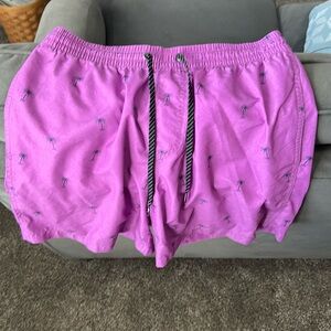 Quicksilver men’s board shorts sized medium purple with black palm trees